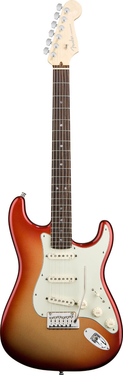 Fender Fender American Deluxe Stratocaster Electric Guitar, Rosewood - Sunset Metallic