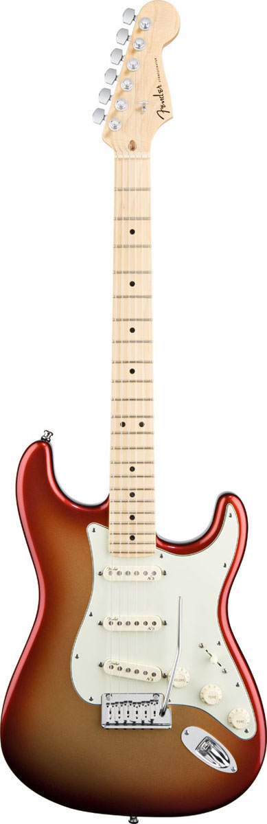 Fender Fender American Deluxe Stratocaster Electric Guitar, Maple - Sunset Metallic