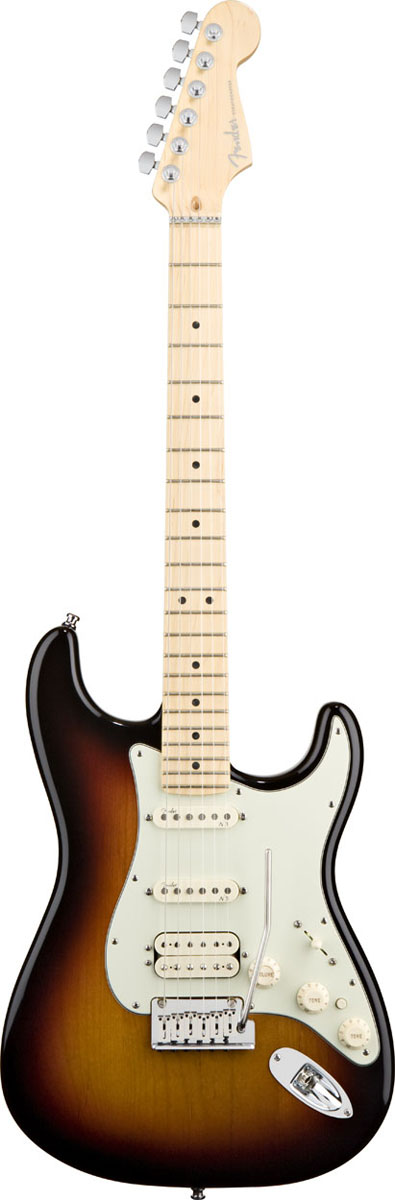 Fender Fender American Deluxe Stratocaster HSS Electric Guitar, Maple - 3-Color Sunburst