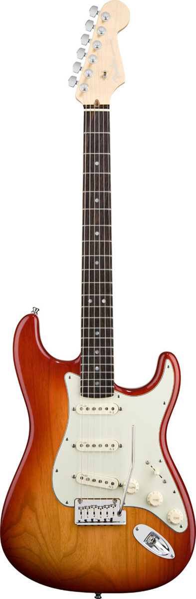 Fender Fender American Deluxe Stratocaster Ash Guitar - Rosewood - Aged Cherry Sunburst