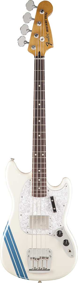 Fender Fender Pawn Shop Mustang Electric Bass with Gig Bag - Olympic White and Blue