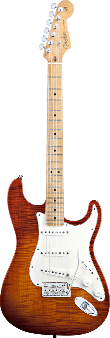 Fender Fender Select Stratocaster Electric Guitar with Case, Maple Neck - Dark Cherry Burst