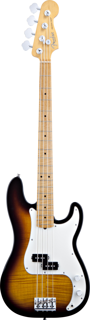 Fender Fender Select Precision Electric Bass with Case, Maple Neck - 2-Tone Sunburst