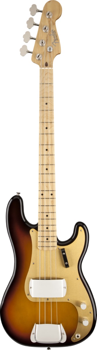 Fender Fender '58 American Vintage Precision Electric Bass, Maple Fingerboard with Case - Faded 3-Color Sunburst