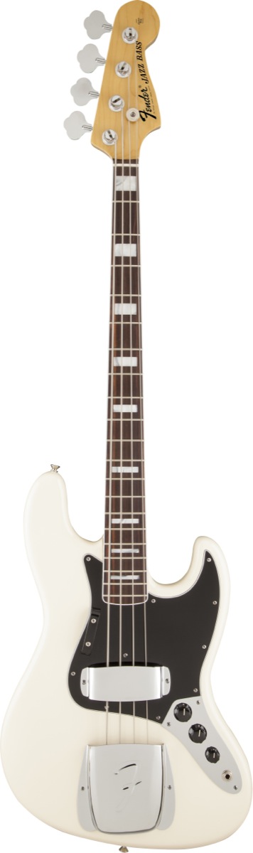 Fender Fender '74 American Vintage Jazz Electric Bass, Rosewood Fingerboard with Case - Olympic White
