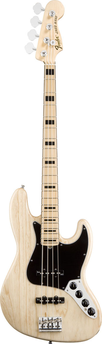 Fender Fender J-Bass American Deluxe Jazz Electric Bass Guitar, Maple - Black