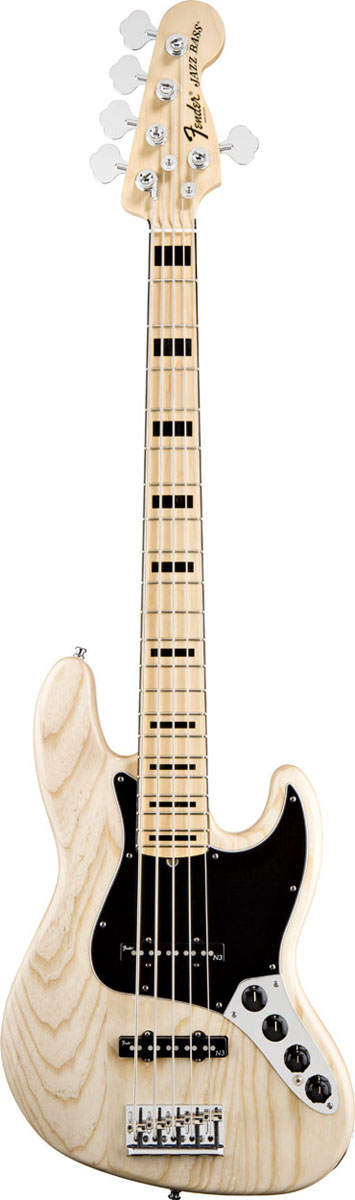 Fender Fender American Deluxe Jazz V 5-String Bass Guitar - Maple - Natural Ash