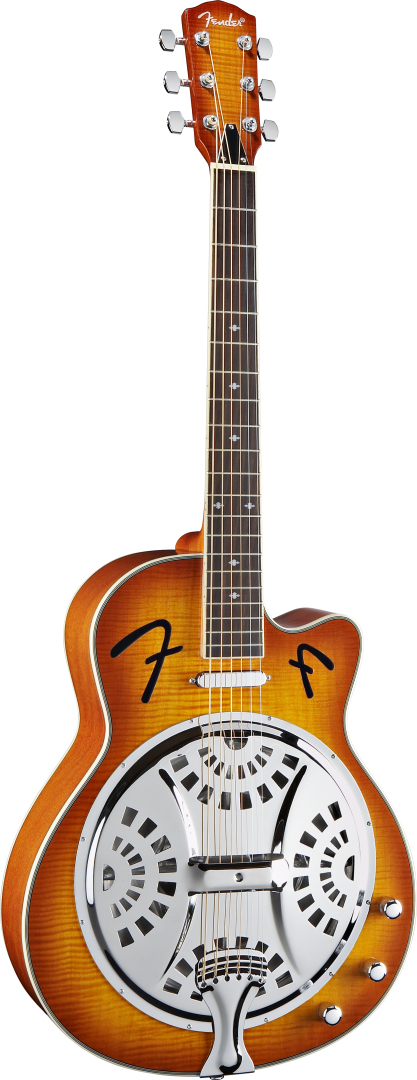 Fender Fender FR-50CE Cutaway Electric Resonator Guitar - Brown Sunburst
