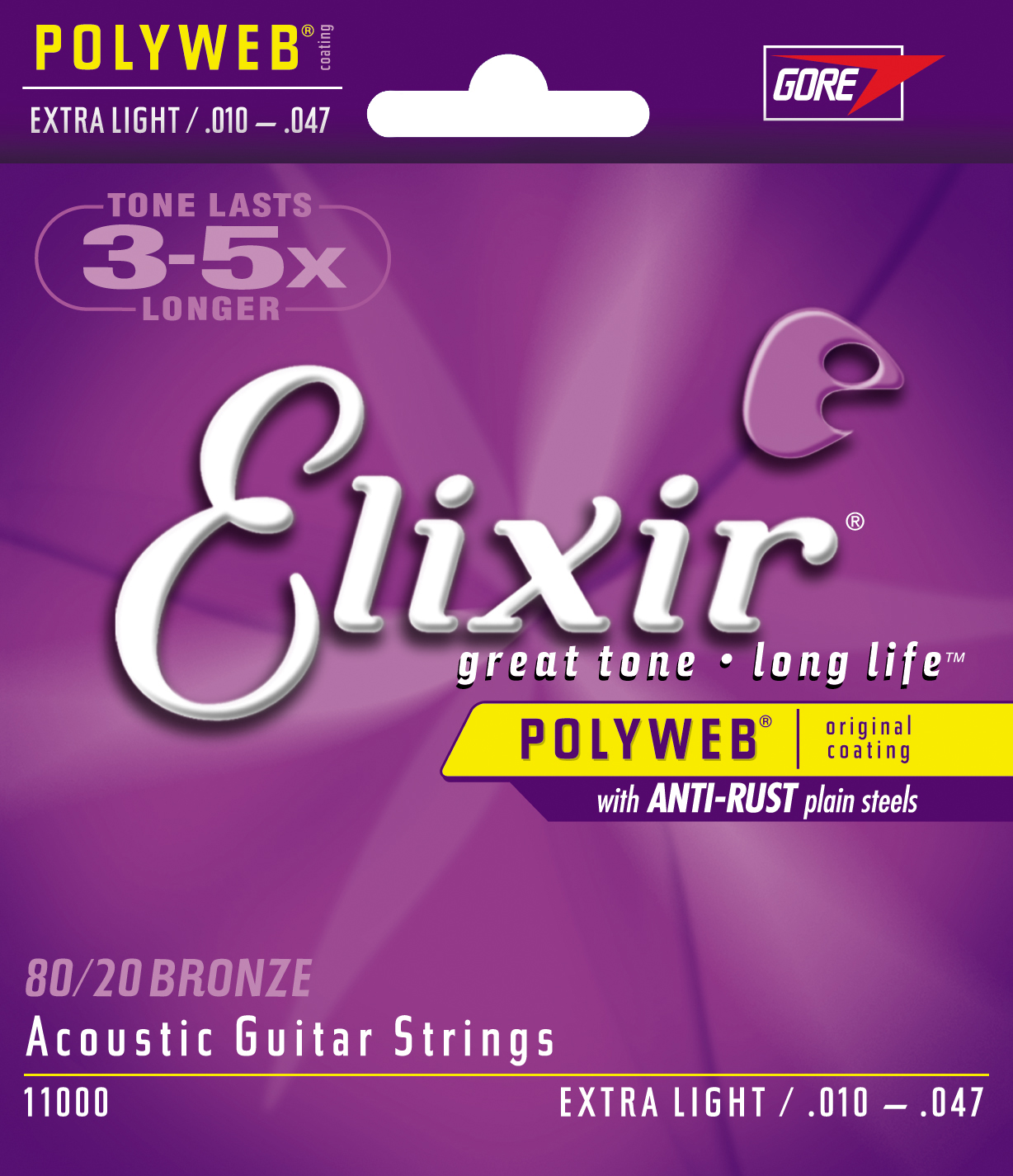 Elixir Elixir Polyweb Smooth Acoustic Guitar Strings (12-53)
