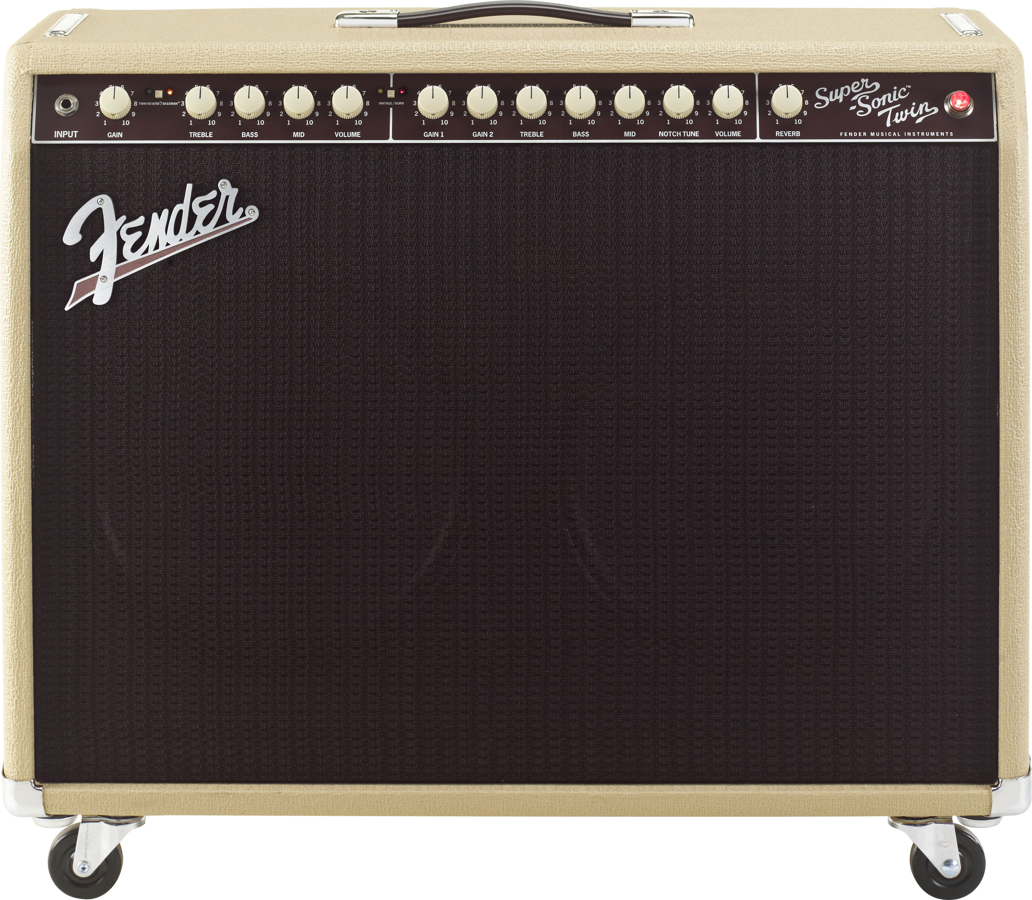 Fender Fender Super-Sonic Twin Guitar Combo Amp (100 W, 2x12 in.) - Blonde/Oxblood