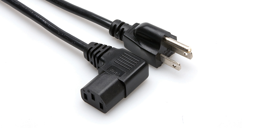 Hosa Hosa PWC-18 3-Wire Grounded Right Angle Power Cable (3 Foot)