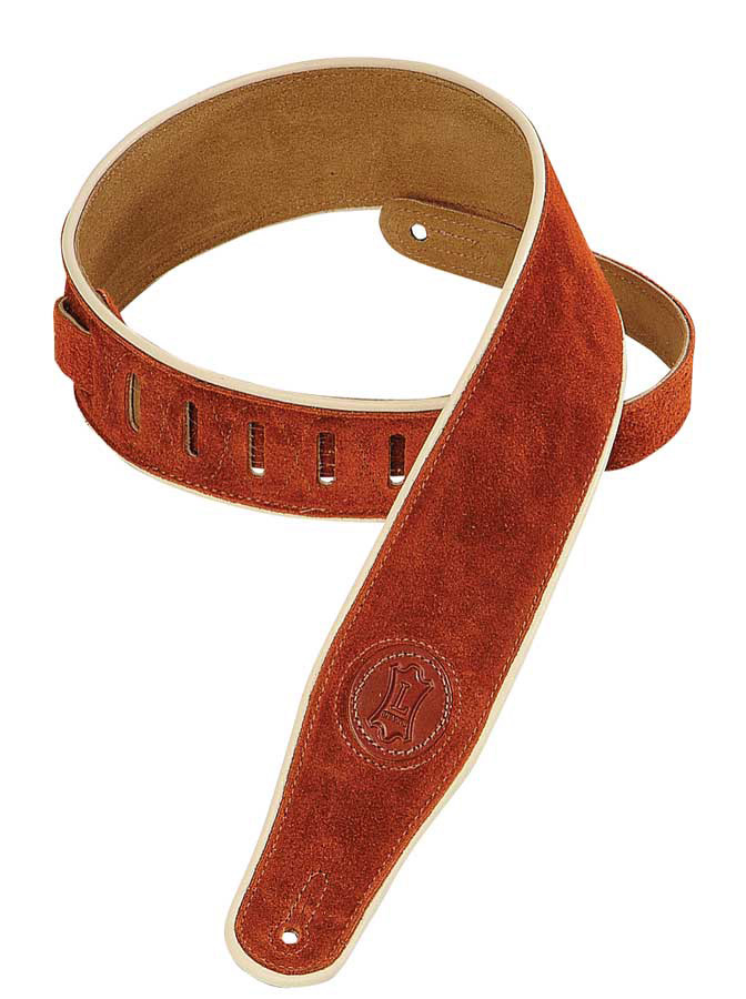 Levy's Levy's MSS3 Guitar Strap, Suede Leather - Cream Piping