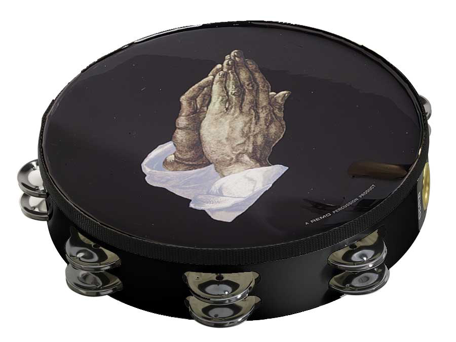 Remo Remo Religious Double Row Tambourine - Praying Hands (10 Inch)