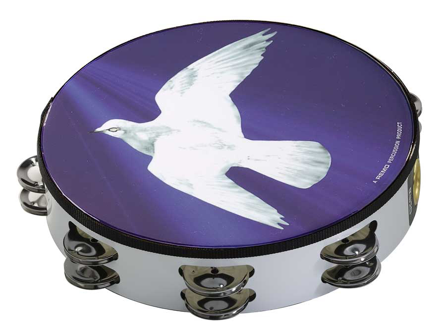 Remo Remo Religious Double Row Tambourine - Dove (10 Inch)