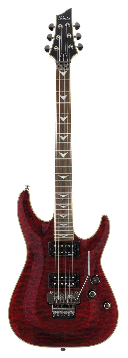 Schecter Schecter Omen Extreme Quilted Top Electric Guitar with Floyd Rose - Black Cherry