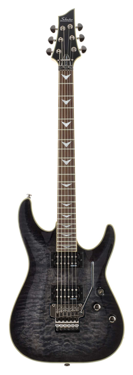 Schecter Schecter Omen Extreme Quilted Top Electric Guitar with Floyd Rose - See Thru Black