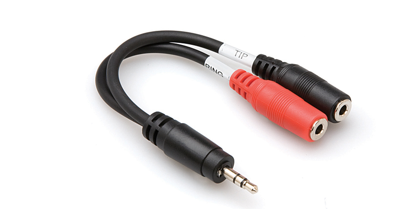 Hosa Hosa YMM232 Y-Cable 1/8 in to 2x 1/8 in - Black and Red