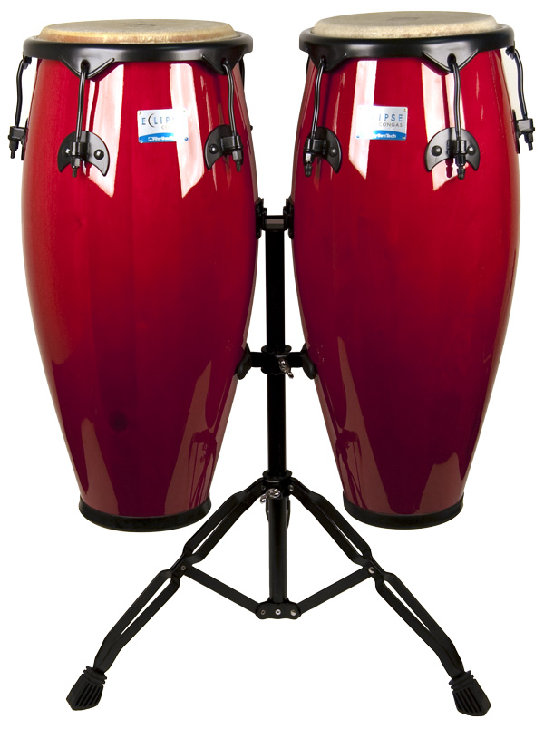 Rhythm Tech Rhythm Tech Eclipse Conga Set, with Stand - Wine Red (10 and 11 Inch)
