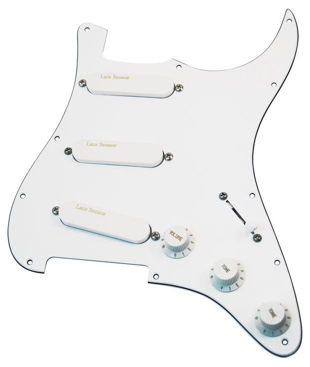 Lace Music Products Lace Sensor Gold Prewired Loaded Pickguard - Gloss White