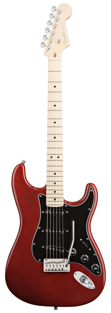 Fender Fender American Deluxe Stratocaster Electric Guitar, Maple - Wine Transparent