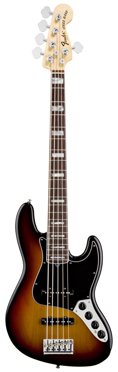 Fender Fender American Deluxe Jazz V 5-String Bass Guitar - Rosewood - 3-Color Sunburst