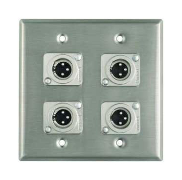 Pro Co Pro Co Double Wall Faceplate with 4 Male XLR