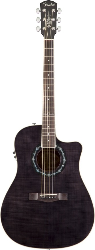 Fender Fender T-Bucket 300CE Flame Maple Acoustic-Electric Guitar - Transparent Black