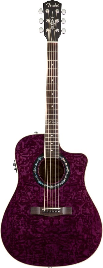 Fender Fender T-Bucket 300CE Flame Maple Acoustic-Electric Guitar - Transparent Violet Ash