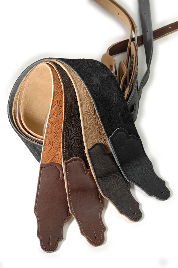 Franklin Straps Franklin Embossed 2.5-in. Guitar Strap, Suede, 2.5 in. - Black