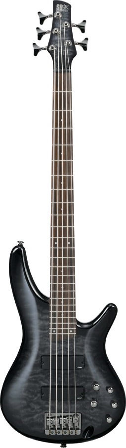 Ibanez Ibanez SR405QM 5-String Electric Bass Guitar - Transparent Gray Burst