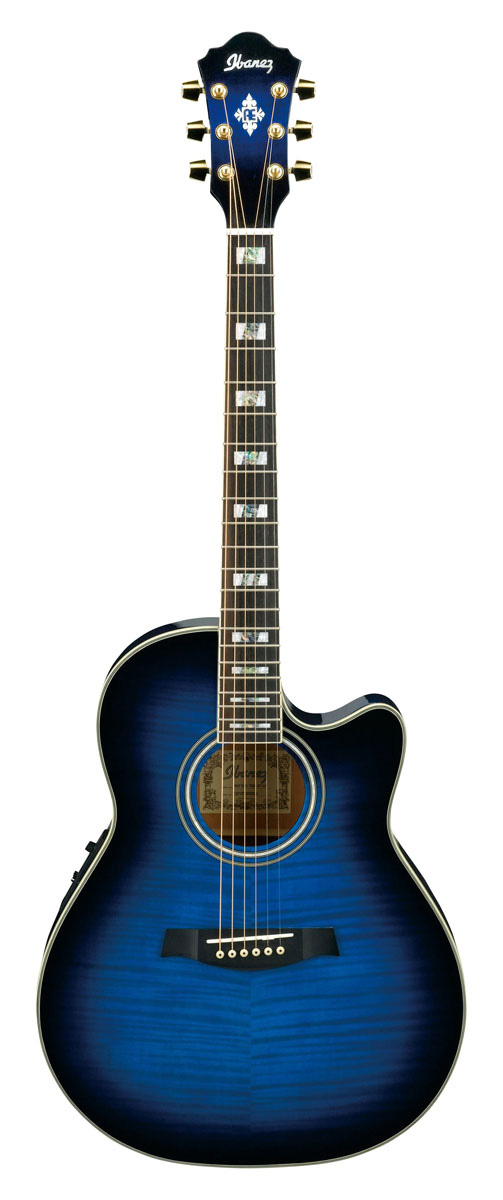 Ibanez Ibanez AEF30E AEF Acoustic-Electric Cutaway Guitar - Transparent Blue Sunburst