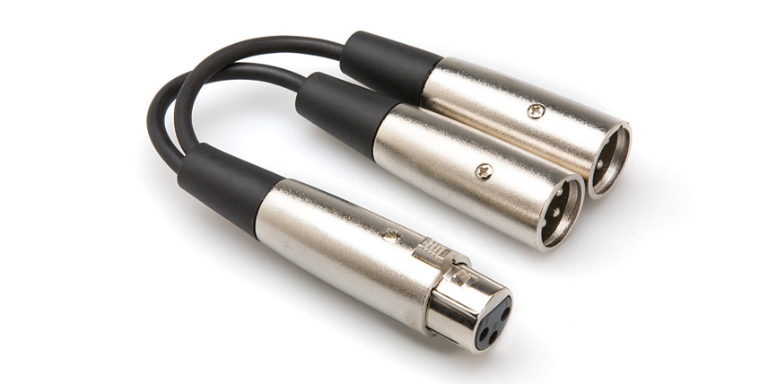 Hosa Hosa YXM-121 Y-Cable, XLR Female to Dual XLR Male (6 Inch)