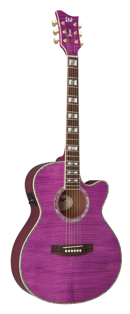 ESP ESP LTD AC20EFM Xtone Flamed Maple Top Acoustic-Electric Guitar - See-Thru Magenta