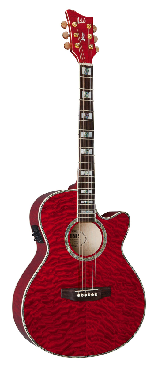 ESP ESP LTD AC30EQM Xtone Quilted Maple Top Acoustic-Electric Guitar - See-Thru Red