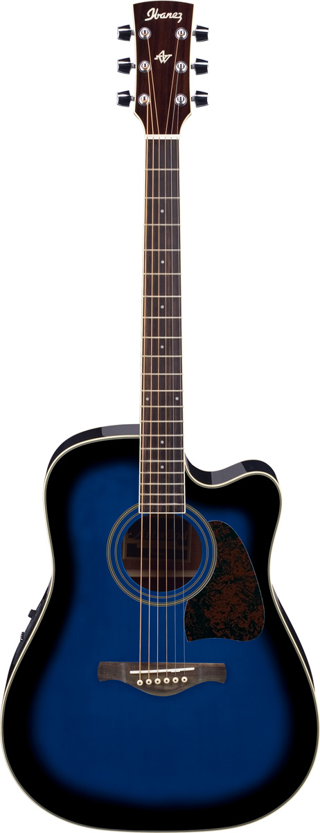 Ibanez Ibanez AW70ECE Artwood Acoustic-Electric Guitar - Transparent Blue Sunburst