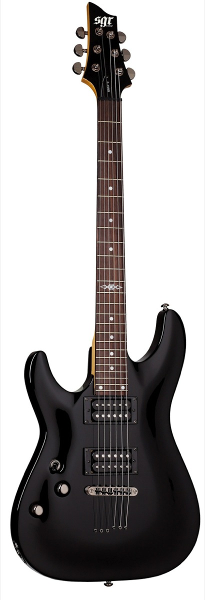 Schecter SGR by Schecter C1 Left-Handed Electric Guitar, with Gig Bag - Gloss Black