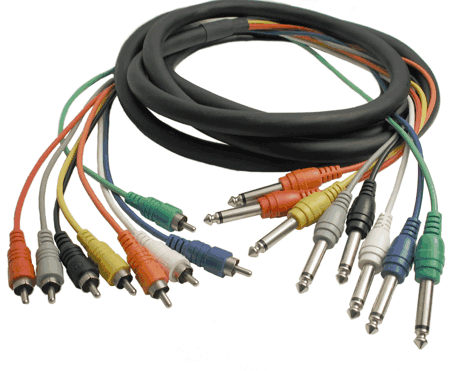 Hosa Hosa CPR-80 Multi-Track Snake Cables, RCA to 1/4 inch Phone x 8 (6.6 Foot, 2 Meter)