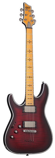 Schecter Schecter Hellraiser Extreme C1 Left-Handed Guitar, with Maple - Crimson Red Burst