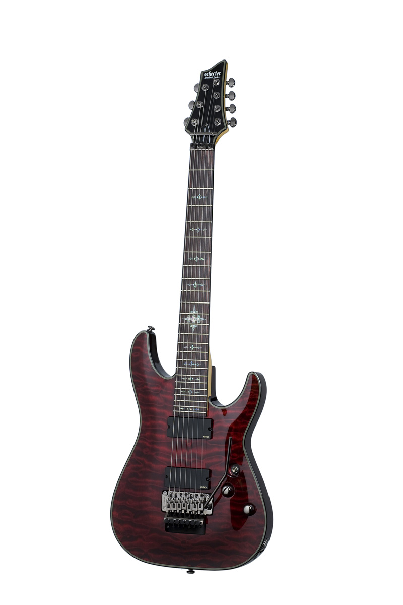 Schecter Schecter Damien Elite 7 FR Guitar with Floyd Rose, 7-String - Crimson Red