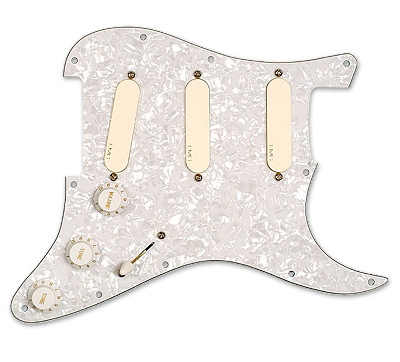 EMG EMG DG20 David Gilmour Pickguard, Wired - Pearl White with White Knobs