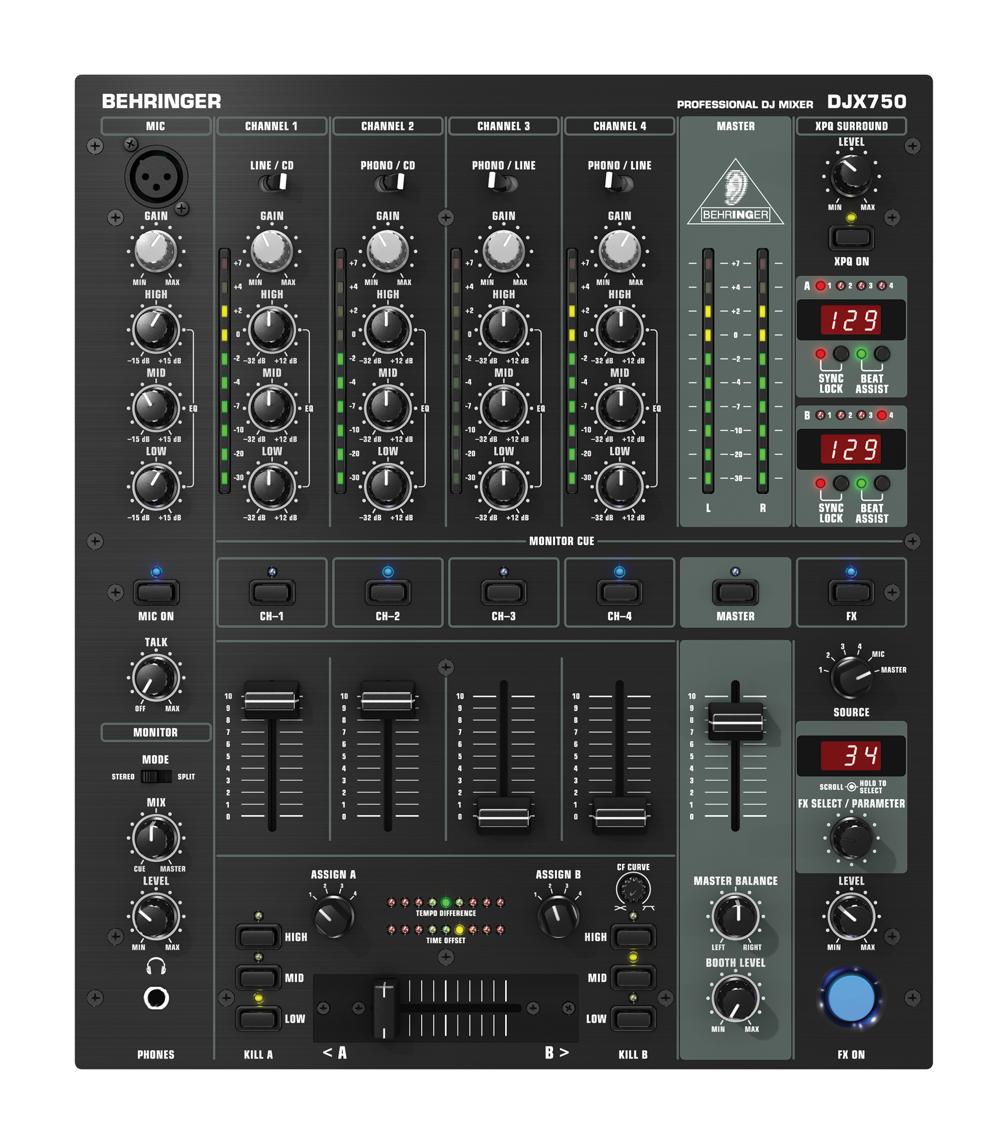 Behringer Behringer DJX750 DJ Mixer, 5-Channel