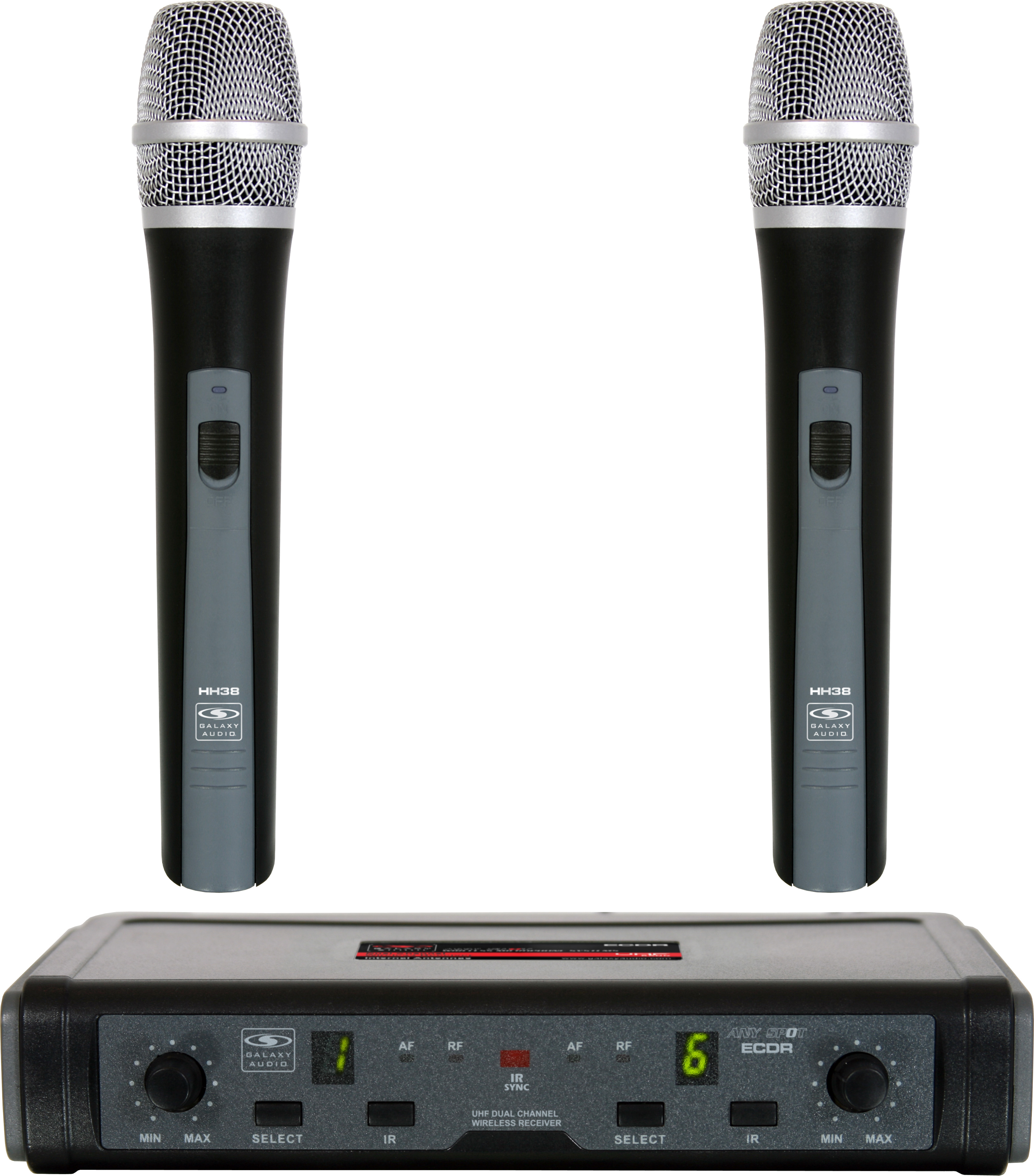 Galaxy Audio Galaxy Audio ECDRHH38 Dual Handheld UHF Wireless Microphone System