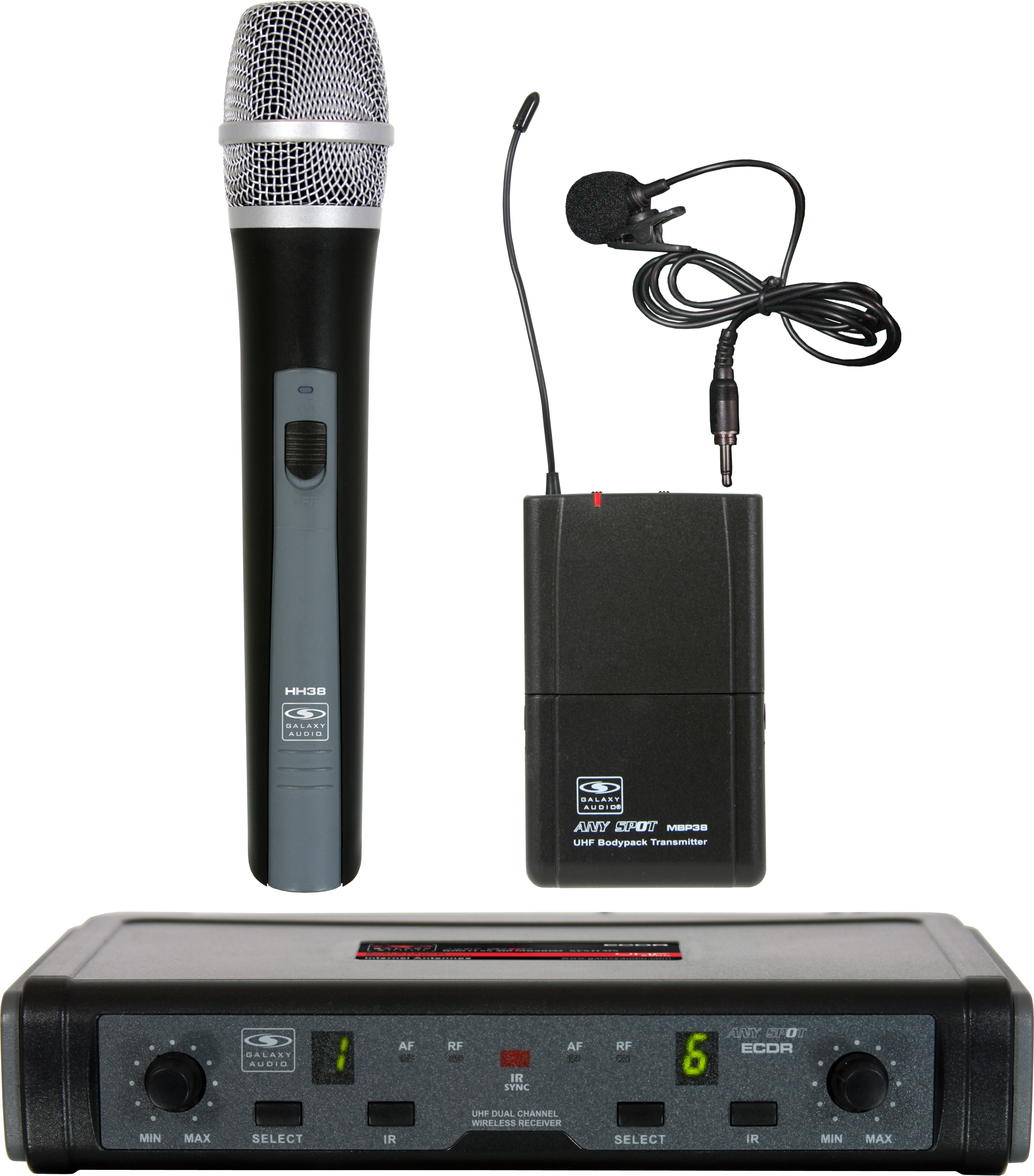 Galaxy Audio Galaxy Audio ECDRHHBPV UHF Handheld and Lapel Wireless Microphone