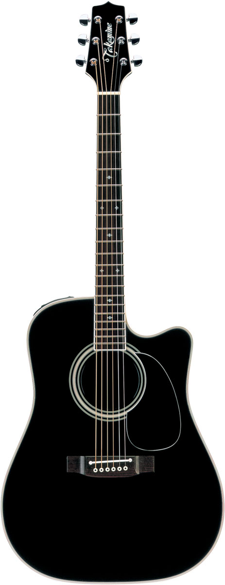 Takamine Takamine EF341SC Cutaway Acoustic-Electric Guitar, Dreadnought - Black