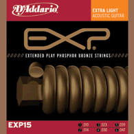 D'Addario D'Addario EXP Coated Phosphor Bronze Acoustic Guitar Strings (Extra Light)