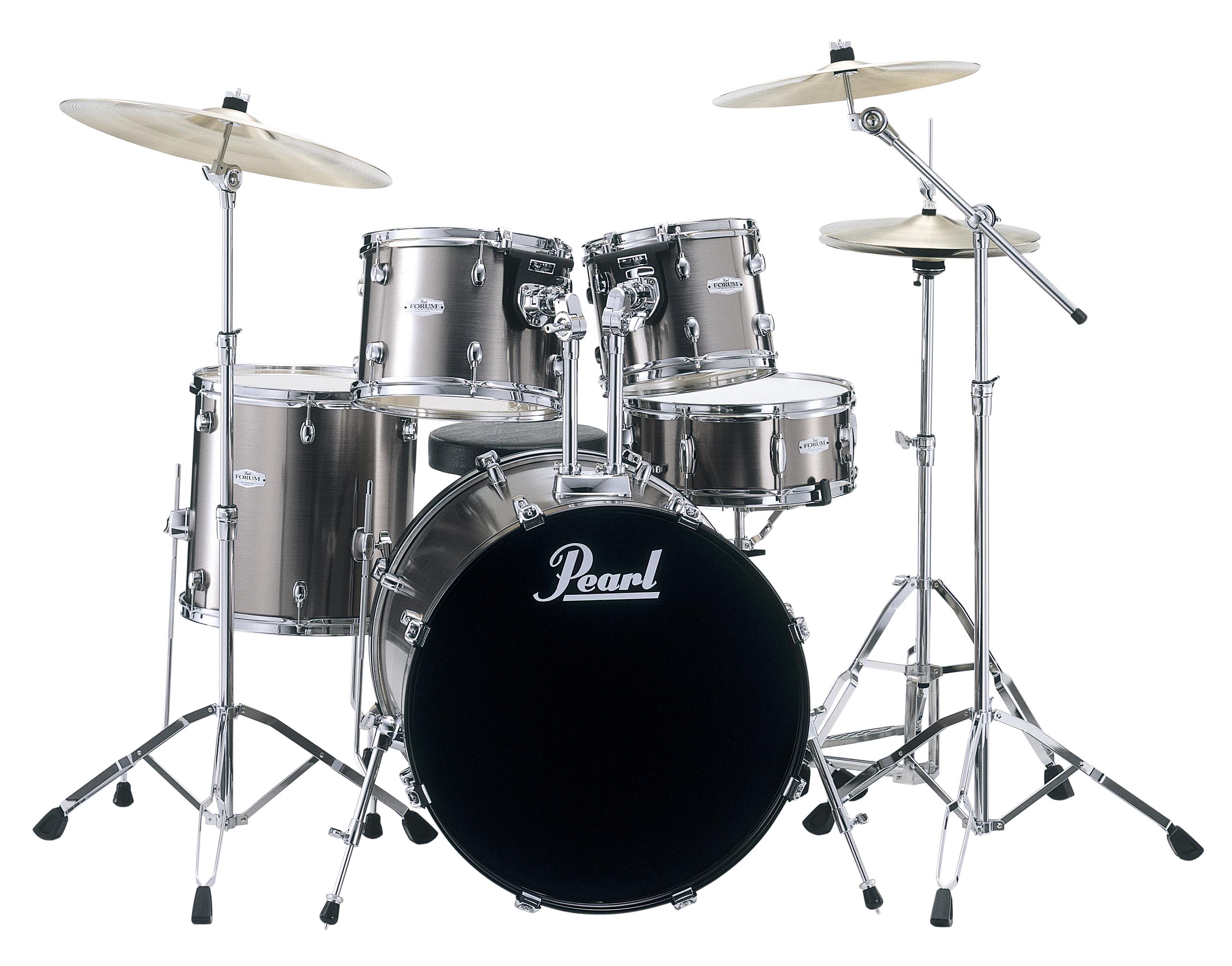 Pearl Pearl FZH725C Forum Drum Kit, 5-Piece - Smokey Chrome