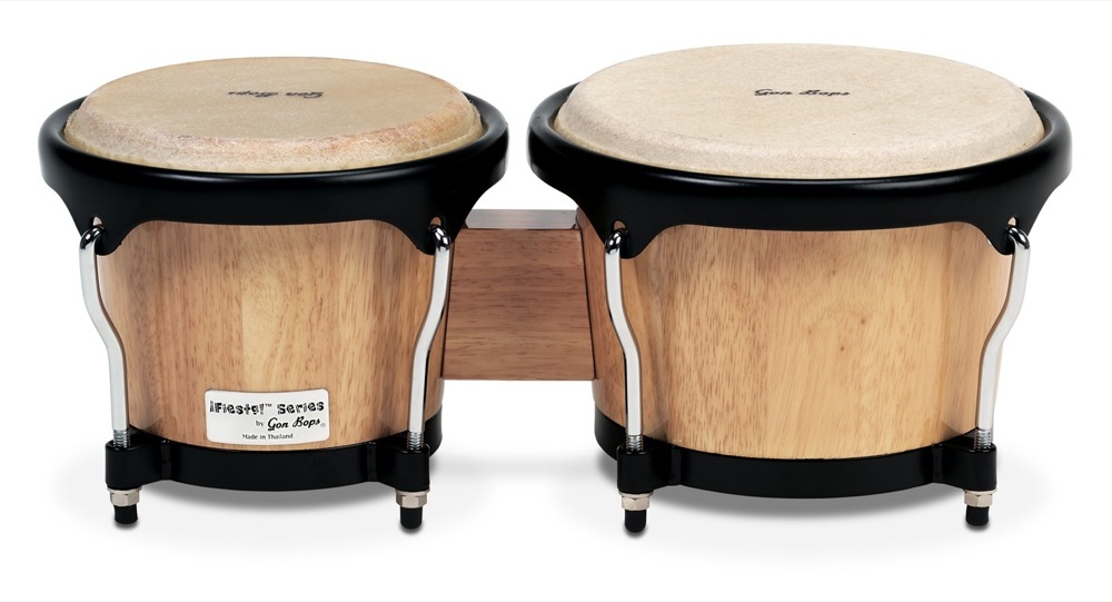 Gon Bops Gon Bops Fiesta Series Wood Bongos - Natural (7 and 8.5 Inch)