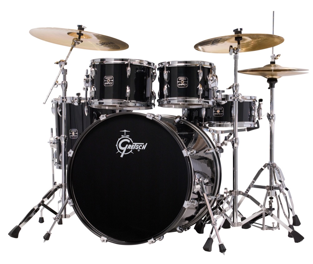 Gretsch Guitars and Drums Gretsch GEE8256P Energy Drum Kit with Sabian SBR Cymbals (5-Piece) - Black