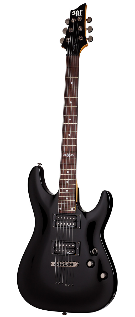 Schecter SGR by Schecter C1 Electric Guitar with Gig Bag - Gloss Black