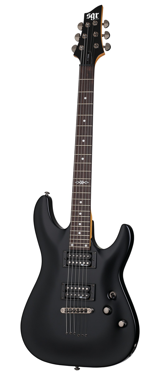 Schecter SGR by Schecter C1 Electric Guitar with Gig Bag - Satin Black
